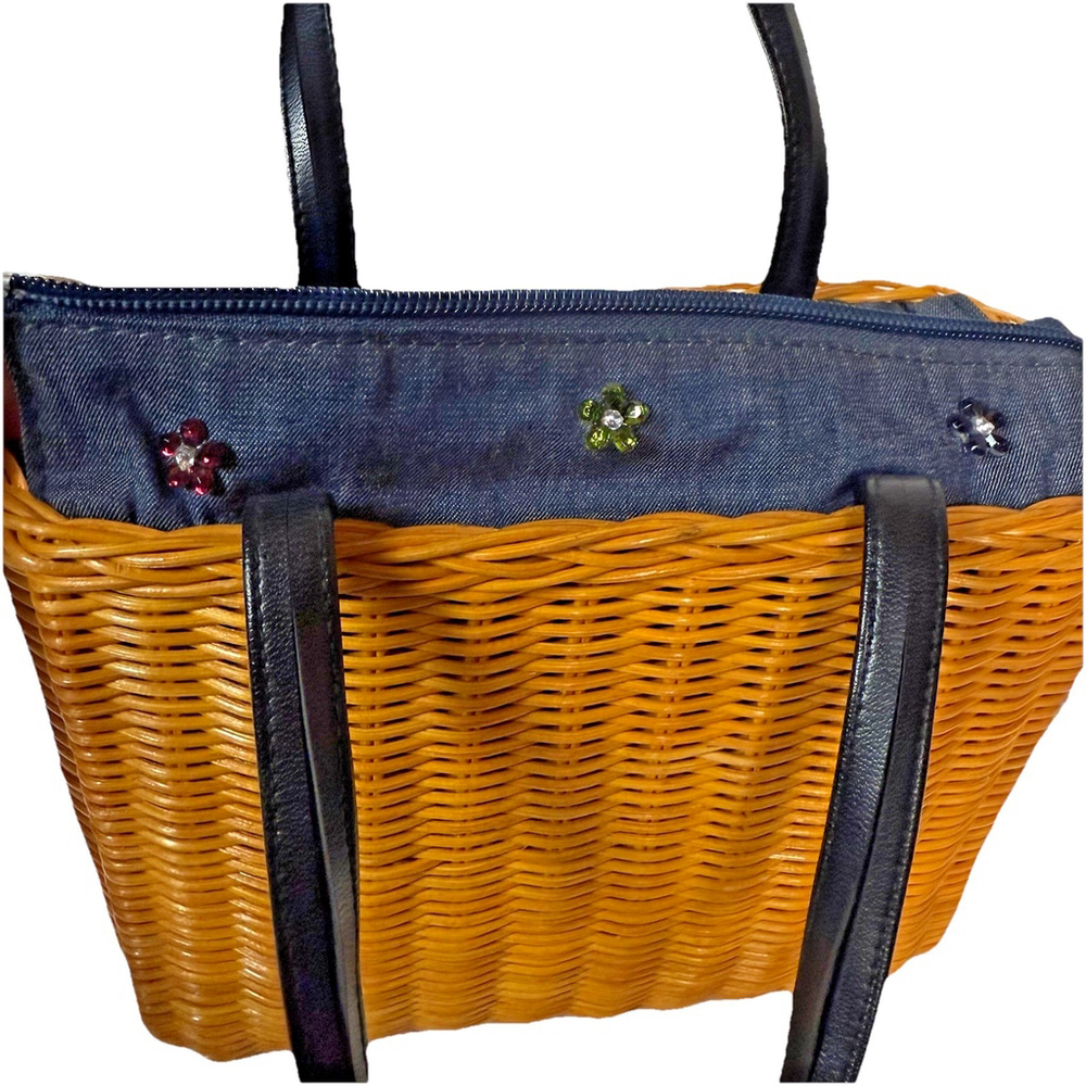 Jeanne Lottie Vintage Woven Rattan Bag with Top Handles - Picture 7 of 12